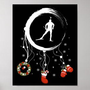 Joy Dreamcatcher Ski Vacation Merry Christmas Biat Poster