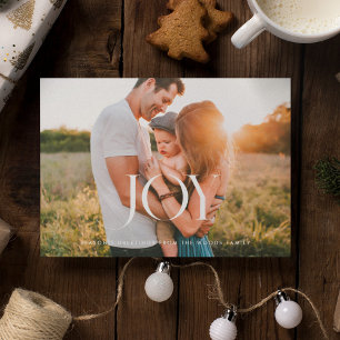 Joy Elegant Stylish Inspirational Photo Holiday Card