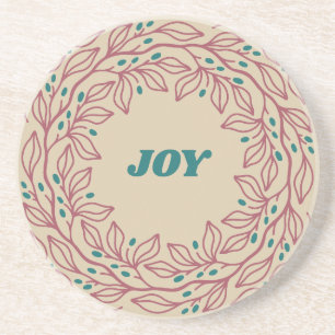 Joy Elegant Vintage Christmas Whimsical Floral Coaster