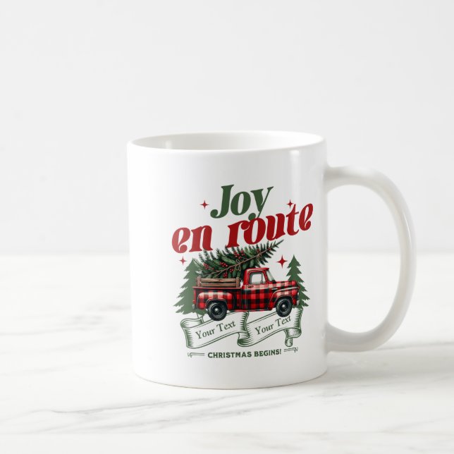 Joy En Route Christmas Begins Truck X Mas Tree  Coffee Mug (Right)