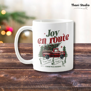 Joy en route Christmas Begins Truck & X-Mas Tree Coffee Mug