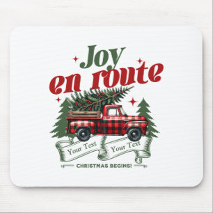 Joy En Route Christmas Begins Truck X Mas Tree  Mouse Pad