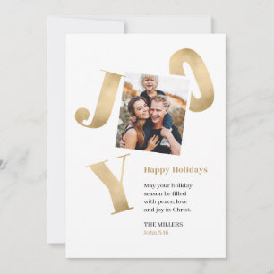 Joy Faith Family Photo Holiday Christmas Card