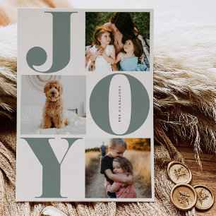 Joy Family Holiday Collage Photo Cards