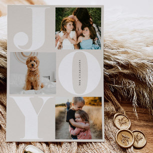 Joy Family Holiday Collage Photo Cards