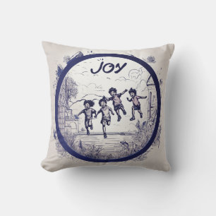 Joy Films Emblem Logo – Ink Art Round Frame with J Cushion