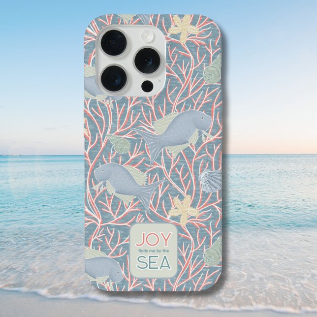 Joy Finds Me By The Sea – Boho Beach  iPhone Case (Modern Nautical "Joy Finds Me By The Sea" Phone Case)