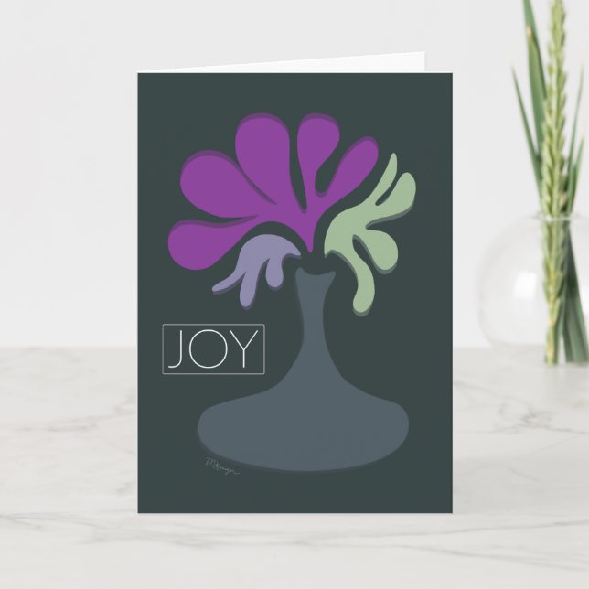 Joy - Floral Greeting Card (Front)