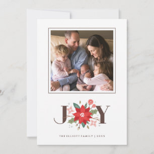 Joy Flourish Holiday Card - White
