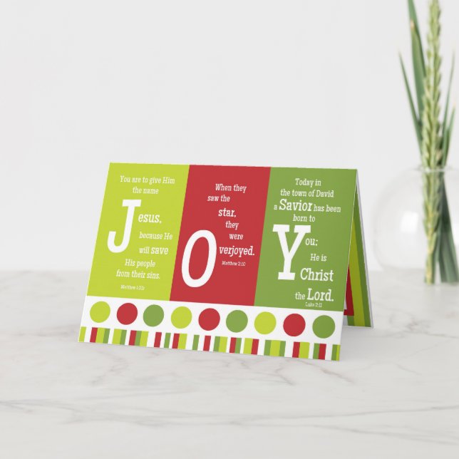 JOY Folded Scripture Verse Christmas Card (Front)