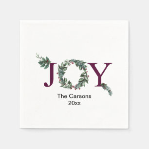 Joy for the holidays napkin