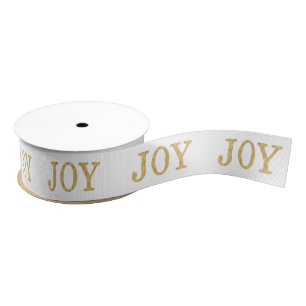 JOY (gold glitter) Grosgrain Ribbon