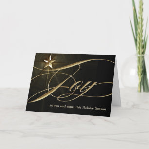 Joy Gold Star Christmas Card