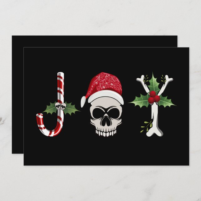 Joy Gothic Christmas Holiday Card (Front/Back)