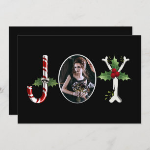 Joy Gothic Christmas One Photo Holiday Card