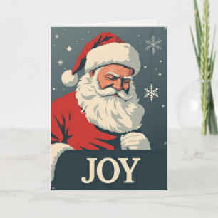 Joy Graphic Design Santa Claus Folded Holiday Card