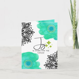 Joy Greeting Card, Small, 4" x 5.6" Folded Card