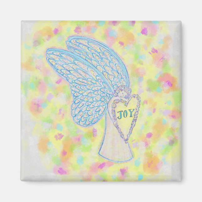 Joy Guardian Angel Art Custom Fridge Magnets (Front)