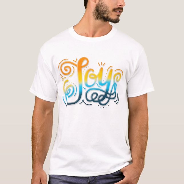 Joy Hand Lettering AroAce Pride Sunset T-Shirt (Front)