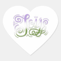 Joy Hand Lettering Genderqueer Pride Green Purple