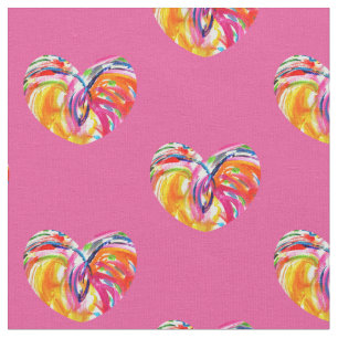 Joy Hearts Rainbow Fabric Art Material