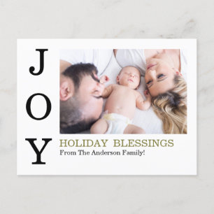 JOY Holiday Blessings Photo Family Holiday Card