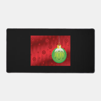 Joy Holiday Tree Ornament Design Christmas Desk Mat