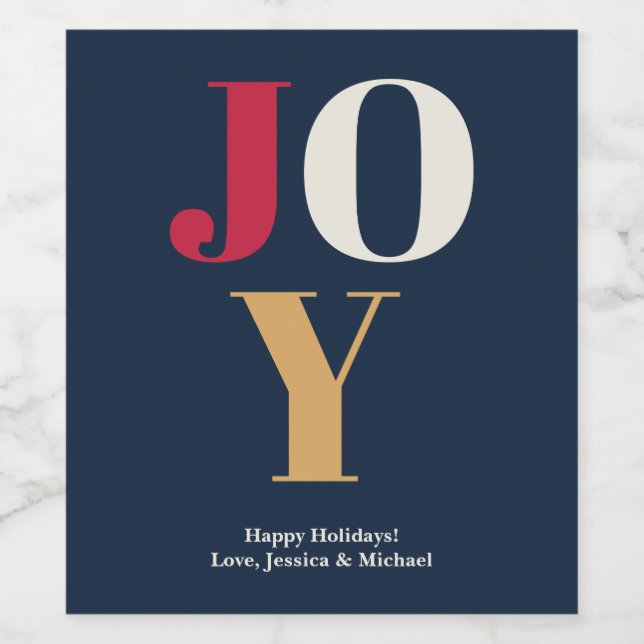 JOY Holidays Personalised Wine Labels (Single Label)