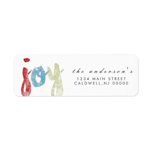 Joy | Holidays Return Address Label (Front)