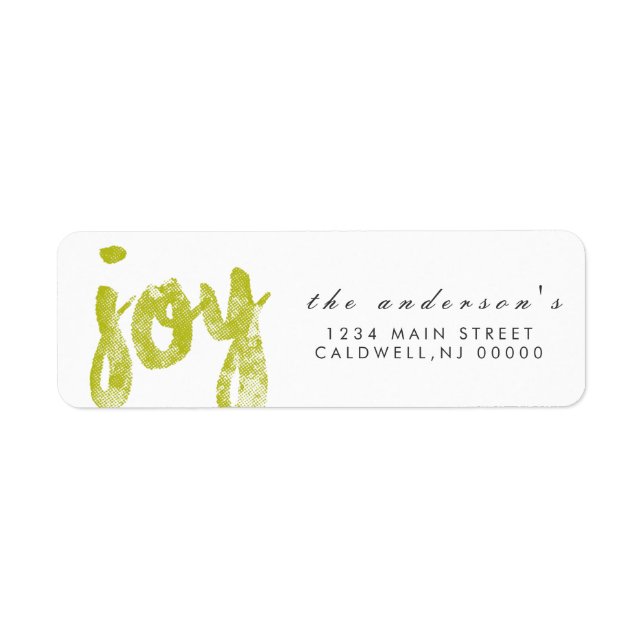 Joy | Holidays Return Address Label (Front)