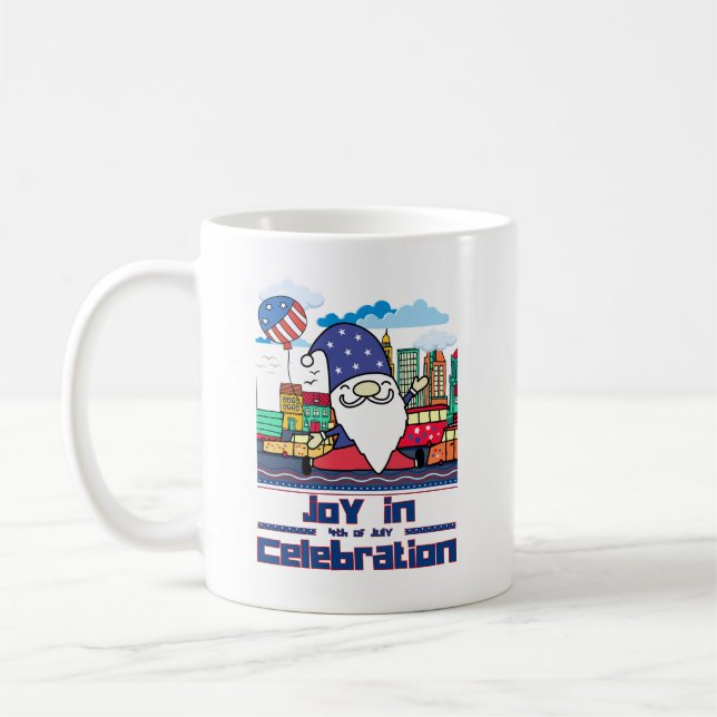 Joy in 4th of July Celebration Coffee Mug (Left)