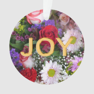 Joy in Gold on Bouquet Ornament