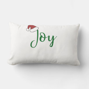 Joy in green with Santa Hat Lumbar Cushion