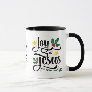 JOY IN JESUS Personalized Christian Christmas Mug