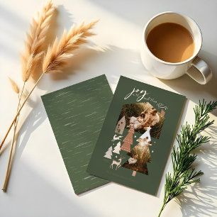 Joy In Simple Things Cosy Woodland Village 2 Photo Foil Holiday Card