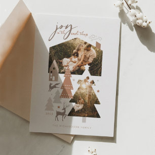 Joy In Simple Things Cosy Woodland Village 2 Photo Holiday Card