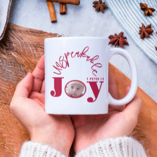 Joy Inspirational Christian Red Photo Modern Coffee Mug