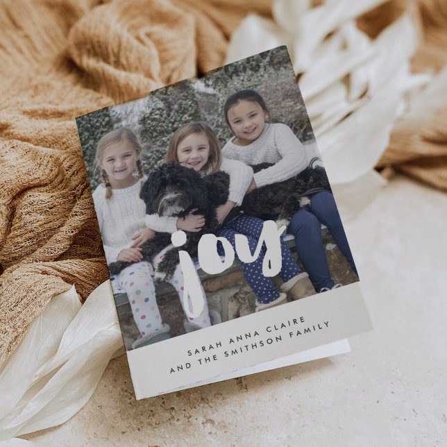 Joy Inspirational Christmas Family Photo Holiday Card (Creator Uploaded)