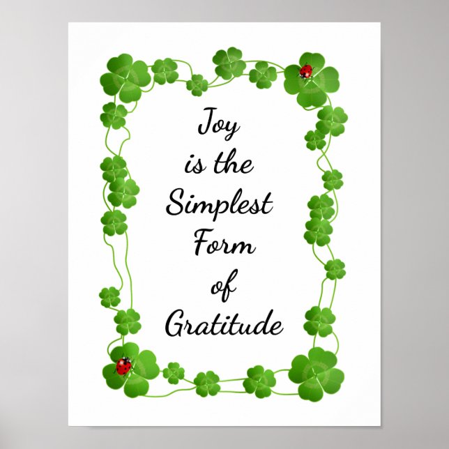 Joy is the simplest form of gratitude - Motivate Poster (Front)