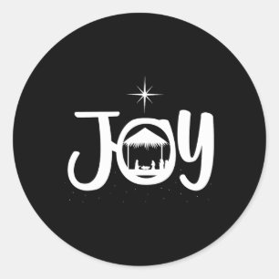Joy Jesus Nativity Scene Cool Christmas Apparel  Classic Round Sticker