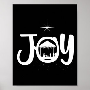 Joy Jesus Nativity Scene Cool Christmas Apparel  Poster