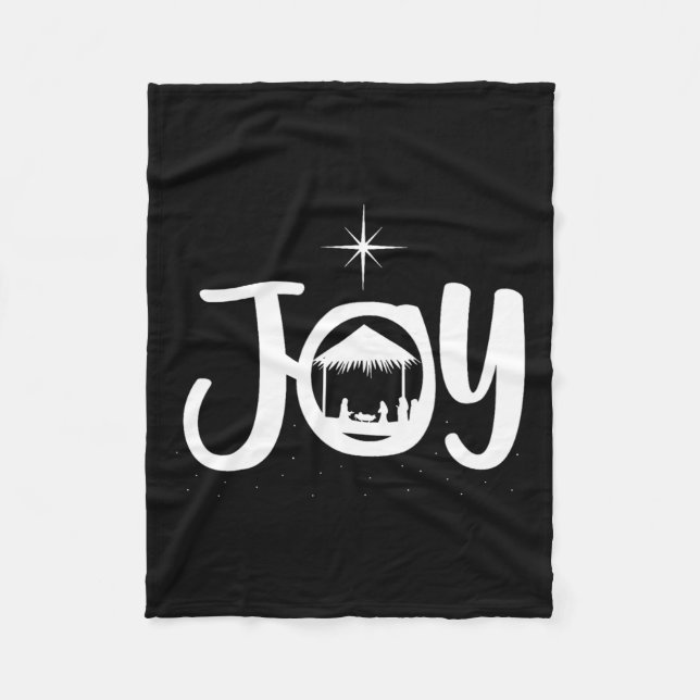 Joy Jesus Nativity Scene Cool Christmas Xmas Chris Fleece Blanket (Front)