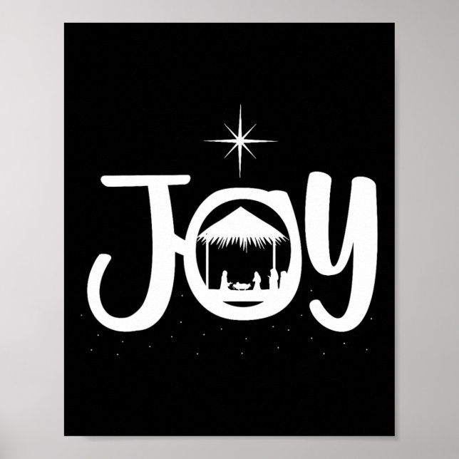 Joy Jesus Nativity Scene Cool Christmas Xmas Chris Poster (Front)