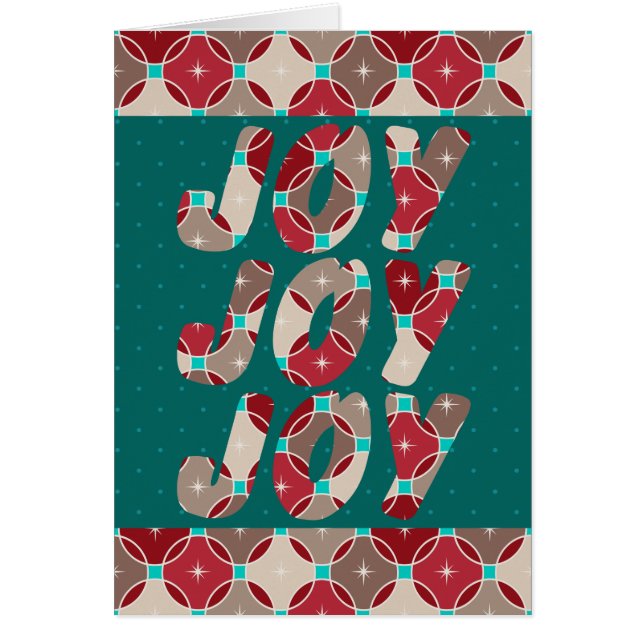 Joy, Joy, Joy Christmas Greeting Card (Front)