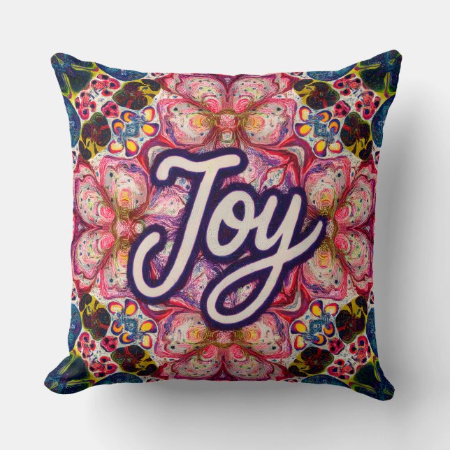 Joy Kaleidoscope Floral Pillow (Front)