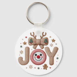 Joy Knitted Holiday Key Ring