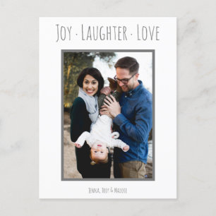 Joy Laughter Love   Christmas Photo Card