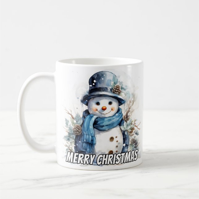 Joy Little Wintertime Snowman Coffee Mug (Left)