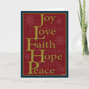 Joy Love Faith Hope Peace Card