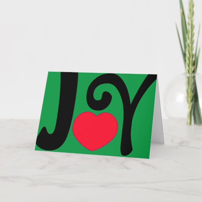 Joy Love Heart Holiday Card (Front)